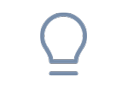 A simple blue outline of a light bulb icon on a white background. Description generated by AI